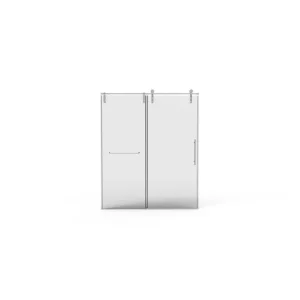 Staykiwi 60 in. W x 70.68 in. H Sliding Frameless Shower Door in Nickel Finish with Clear Glass