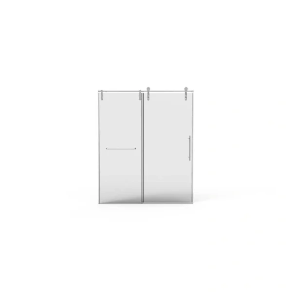 Staykiwi 60 in. W x 70.68 in. H Sliding Frameless Shower Door in Nickel Finish with Clear Glass
