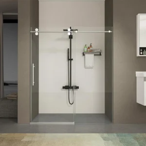 Staykiwi 60 in. W x 76 in. H Sliding Frameless Shower Door in Chrome Finish with Clear Glass