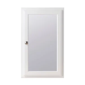 Style Selections 15.75-in x 25.75-in Recessed Mount White Mirrored Medicine Cabinet
