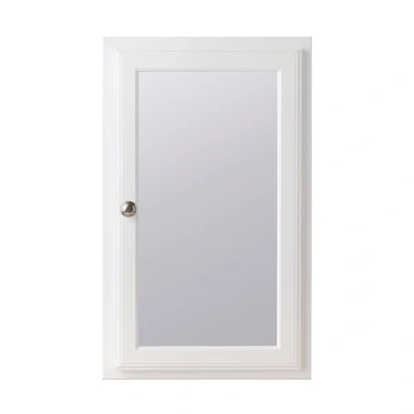 Style Selections 15.75-in x 25.75-in Recessed Mount White Mirrored Medicine Cabinet