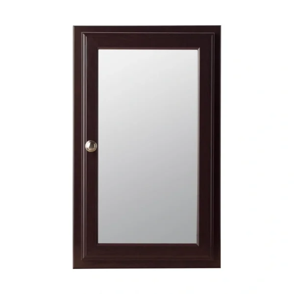Style Selections 15.75-in x 25.75-in Surface/Recessed Mount Java Mirrored Medicine Cabinet