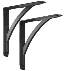 Sullivan 12 in. L Black Iron Heavy Duty Shelf Bracket (2-Pack) T726936292