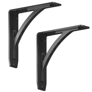 Sullivan 8 in. L Black Iron Heavy Duty Shelf Bracket (2-Pack) T726935635