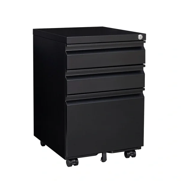 Sumyeg 3-Drawer Mobile File Cabinet Black 3-Drawer 15.35-in File Cabinet