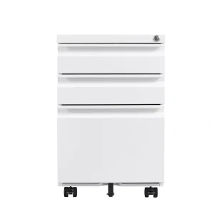 Sumyeg 3-Drawer Mobile File Cabinet White 3-Drawer 15.35-in File Cabinet