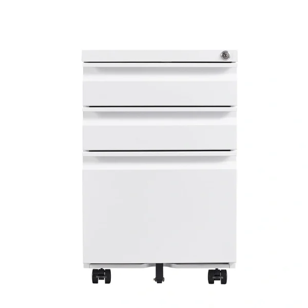 Sumyeg 3-Drawer Mobile File Cabinet White 3-Drawer 15.35-in File Cabinet