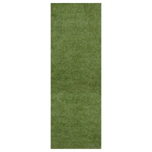 Sweet Home Stores Meadowland Collection Waterproof Solid Indoor/Outdoor (2’7″ x 12′) 3 ft. x 12 ft. Green Artificial Grass Runner Rug