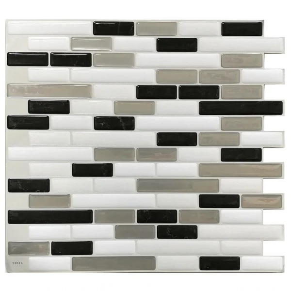 Tack Tile Small Mosaic White Peel & Stick Vinyl Backsplash Tiles – 3 Pack