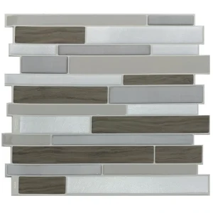 Tack Tile Thick Mosaic Brown Peel & Stick Vinyl Backsplash Tiles – 3 Pack