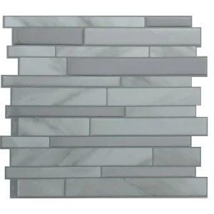 Tack Tile Thick Mosaic Grey Peel & Stick Vinyl Backsplash Tiles – 3 Pack