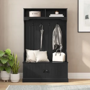 Taylor & Logan Livvie Modern 11.75-in Black Composite Hall Tree