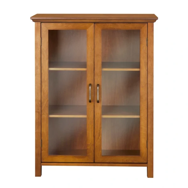 Teamson Home Avery 26-in x 34-in x 12.5-in Oil Oak Finish Freestanding Linen Cabinet