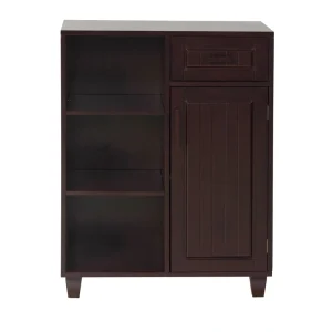 Teamson Home Catalina 26-in x 34.25-in x 15.5-in Espresso Freestanding Linen Cabinet