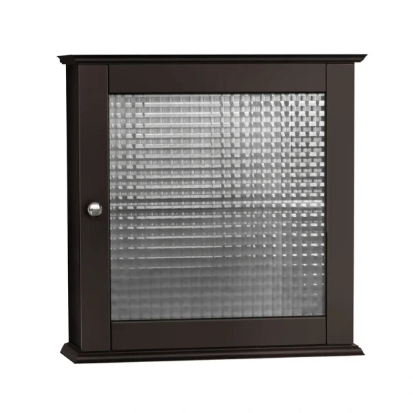 Teamson Home Chesterfield 18.5 x 18.5 Surface Mount Dark Brown Medicine Cabinet