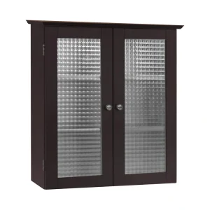 Teamson Home Chesterfield 22.5-in x 25-in x 8-in Espresso Bathroom Wall Cabinet