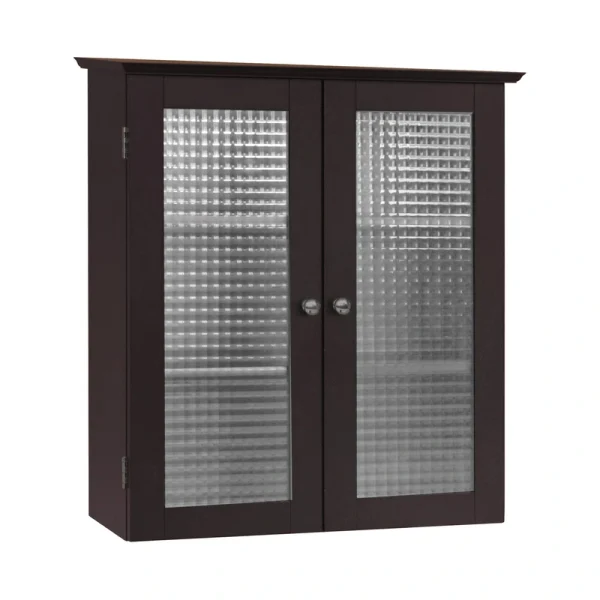 Teamson Home Chesterfield 22.5-in x 25-in x 8-in Espresso Bathroom Wall Cabinet