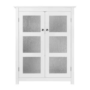 Teamson Home Connor 27-in x 34-in x 13.75-in White Freestanding Linen Cabinet
