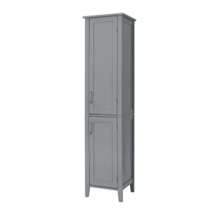 Teamson Home Mercer 15-in x 62.75-in x 13-in Gray Freestanding Corner Linen Cabinet