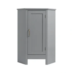 Teamson Home Mercer 23.5-in x 32-in x 16-in Gray Freestanding Corner Linen Cabinet