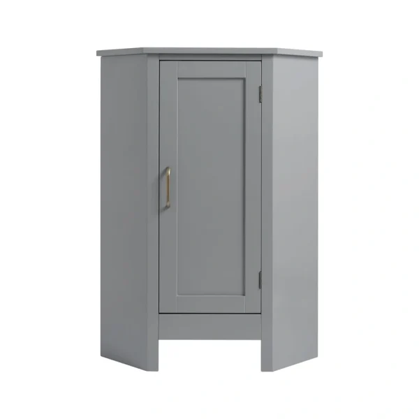 Teamson Home Mercer 23.5-in x 32-in x 16-in Gray Freestanding Corner Linen Cabinet