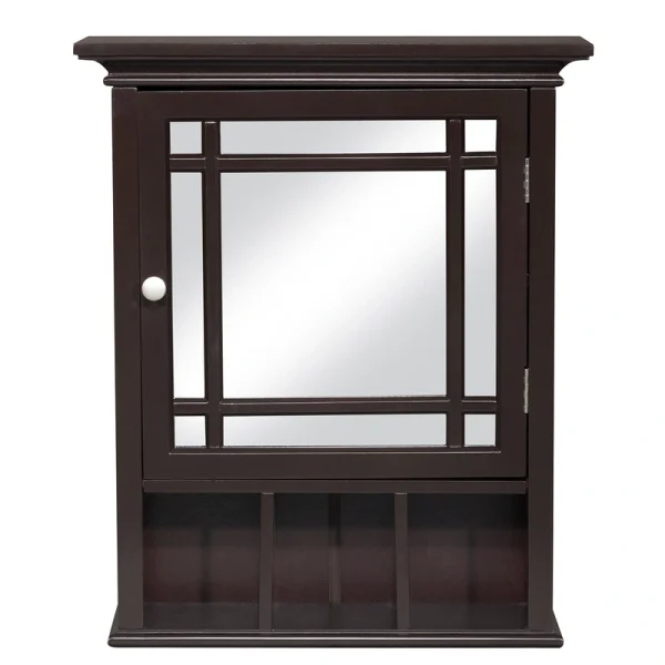 Teamson Home Neal 20 x 24 Surface Mount Espresso Mirrored Medicine Cabinet
