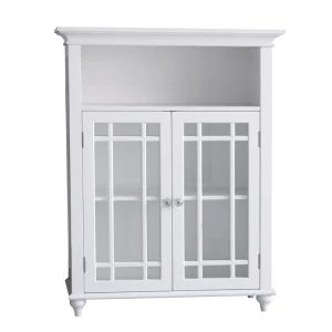 Teamson Home Neal 26.5-in x 34-in x 12-in White Freestanding Linen Cabinet