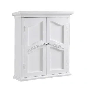 Teamson Home Versailles 22-in x 23.75-in x 8-in White Bathroom Wall Cabinet