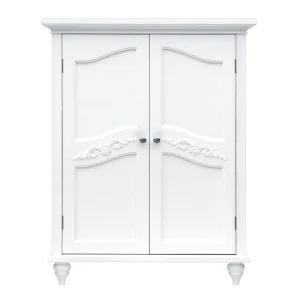Teamson Home Versailles 27-in x 34.25-in x 13.75-in White Freestanding Linen Cabinet