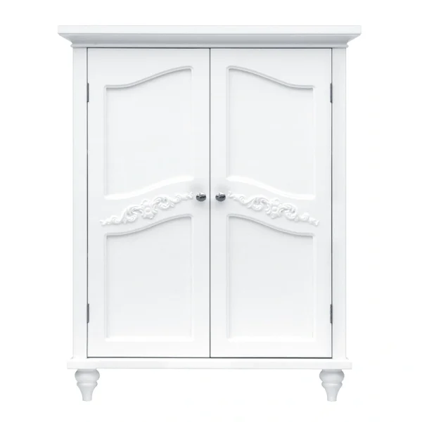 Teamson Home Versailles 27-in x 34.25-in x 13.75-in White Freestanding Linen Cabinet