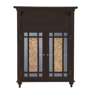 Teamson Home Windsor 26.5-in x 34-in x 12-in Dark Espresso Freestanding Linen Cabinet