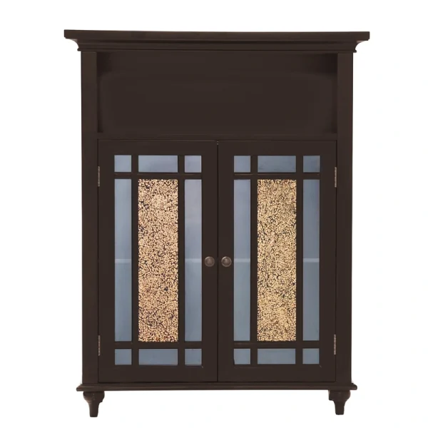 Teamson Home Windsor 26.5-in x 34-in x 12-in Dark Espresso Freestanding Linen Cabinet