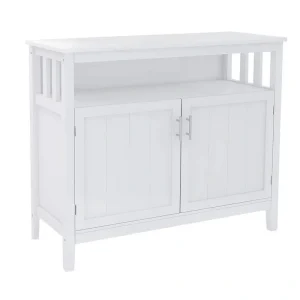 Tileon 39.96 in. W x 15.75 in. D x 34.25 in. H in White MDF Ready to Assenmble Floor Kitchen Cabinet storage sideboard T726932904