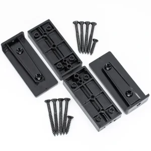 TITAN BUILDING PRODUCTS Black Plastic Post Connector for Decking and Porches, 3.4375-in x 0.75-in, Pack of 2 Connectors with Screws