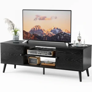 ToolCat Modern/Contemporary Black Tv Cabinet (Accommodates TVs up to 60-in)