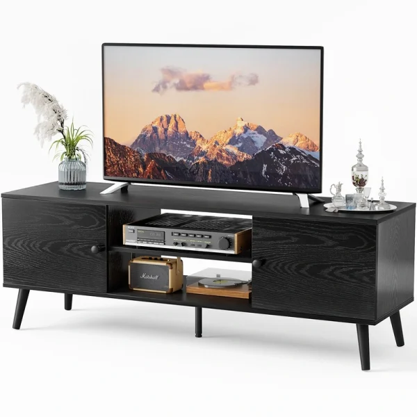ToolCat Modern/Contemporary Black Tv Cabinet (Accommodates TVs up to 60-in)