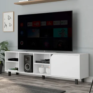 ToolCat Modern/Contemporary White Tv Cabinet (Accommodates TVs up to 70-in)