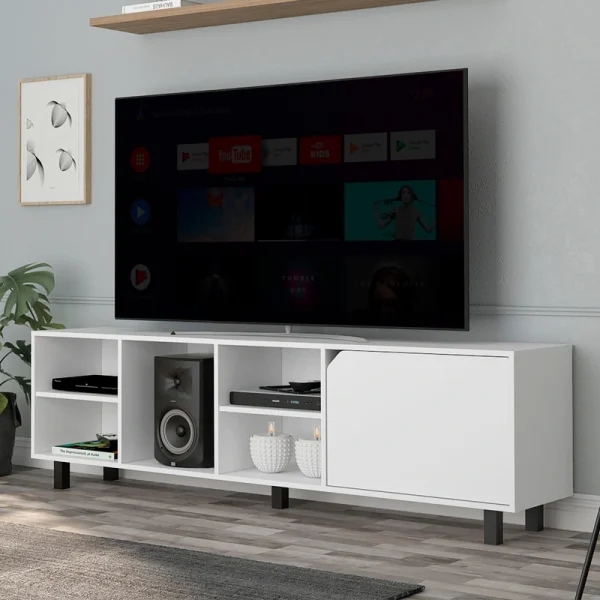 ToolCat Modern/Contemporary White Tv Cabinet (Accommodates TVs up to 70-in)