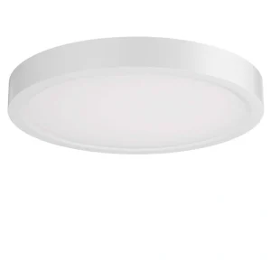 TOZING 9 in. Modern White Integrated LED 1600 Lumens 3000K Round Flat Panel Ceiling Flush Mount For Bathroom, Hallway, Kitchen