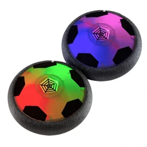 Trademark Games Hover Soccer Ball Multi-Color Air Soccer Balls with LED Lights and Soft Bumpers for Safe Indoor Play (2-Pack)