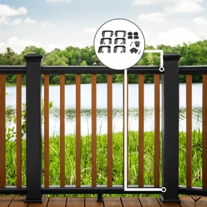 Trex 18.5-in x 6.625-in Transcend Charcoal Black Composite Line Connector (32-Pack)