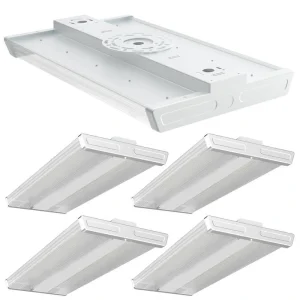 Unbranded Diamond 2 ft. LED High Bay Shop Light – 200-Watt Equiv. 800-Watt, 5000K Linear Hanging Light for Warehouse, (4-Pack)