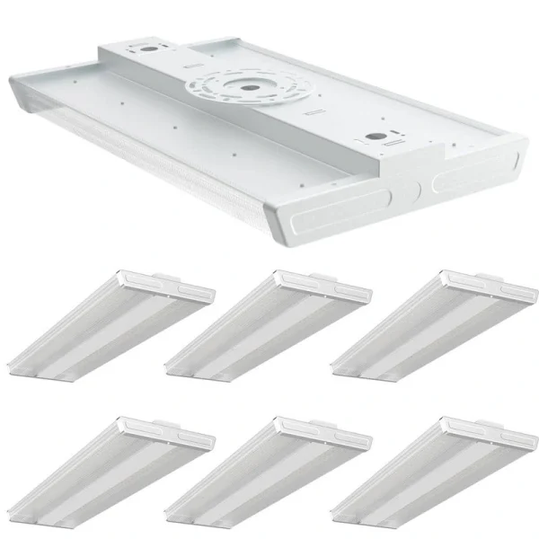 Unbranded Diamond 2 ft. LED High Bay Shop Light – 200-Watt Equiv. 800-Watt, 5000K Linear Hanging Light for Warehouse, (6-Pack)