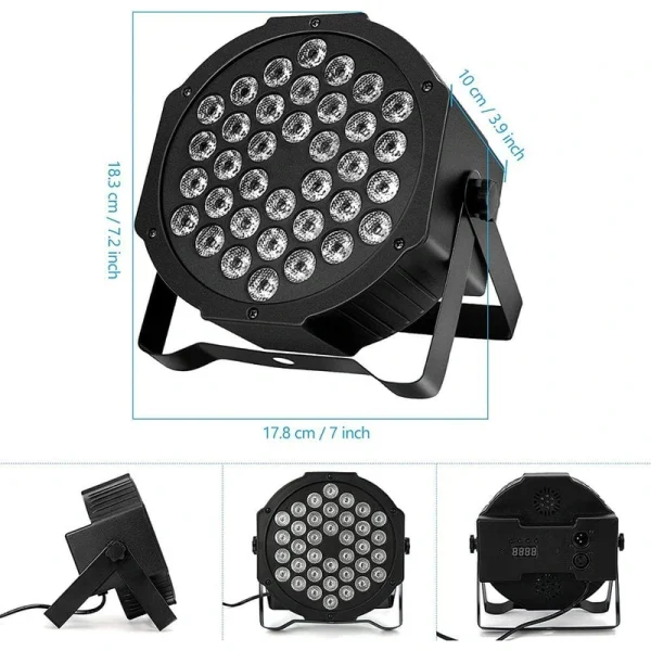 Unbranded RGB 36 LED Stage Lights DJ Par Lights, Sound Activated, Remote & DMX Controlled LED Uplights, 7 Modes Uplighting