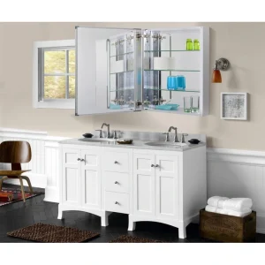 Utopia Alley 24-in x 30-in Surface/Recessed Mount Chrome Mirrored Soft Close Medicine Cabinet