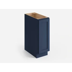 Valleywood Cabinetry 12-in W x 34.5-in H x 24-in D Marine Blue Birch Pull-out Tray Divider Base Ready To Assemble Plywood Cabinet (Flat Panel Style)