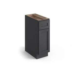 Valleywood Cabinetry 15-in W x 34.5-in H x 24-in D Ideal Gray Birch 1-Drawer Base Ready To Assemble Plywood Cabinet (Flat Panel Shaker Style)