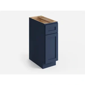 Valleywood Cabinetry 15-in W x 34.5-in H x 24-in D Marine Blue Birch 1-Drawer Base Ready To Assemble Plywood Cabinet (Flat Panel Shaker Style)