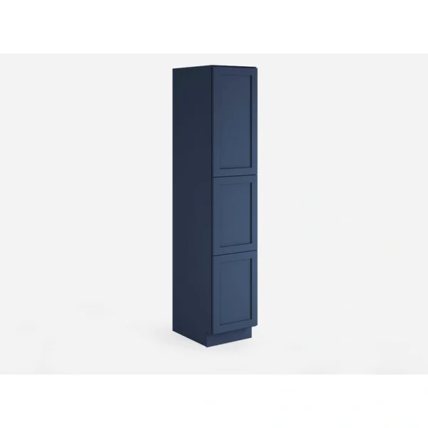 Valleywood Cabinetry 18-in W x 90-in H x 24-in D Marine Blue Birch Pantry Ready To Assemble Plywood Cabinet (Flat Panel Shaker Door Style)