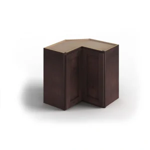 Valleywood Cabinetry 24-in W x 30-in H x 24-in D Rustic Hickory L-shaped Corner Wall Ready To Assemble Plywood Cabinet (Flat Panel Shaker Style)